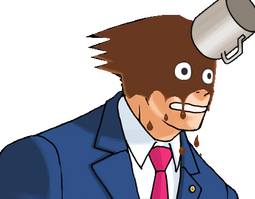 picture of phoenix wright after godot threw coffee at his head